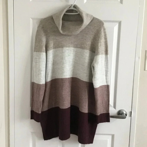 Reitmans Colorblock Turtleneck Pullover Sweater Sz XXL - Picture 1 of 11